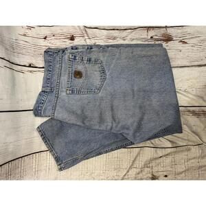 Carhartt Men's Light Blue Denim Jeans Size 50x32